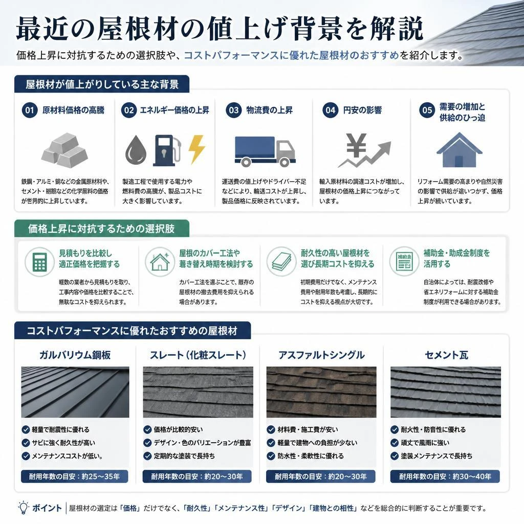 値上げが続く屋根材の市場と選択肢